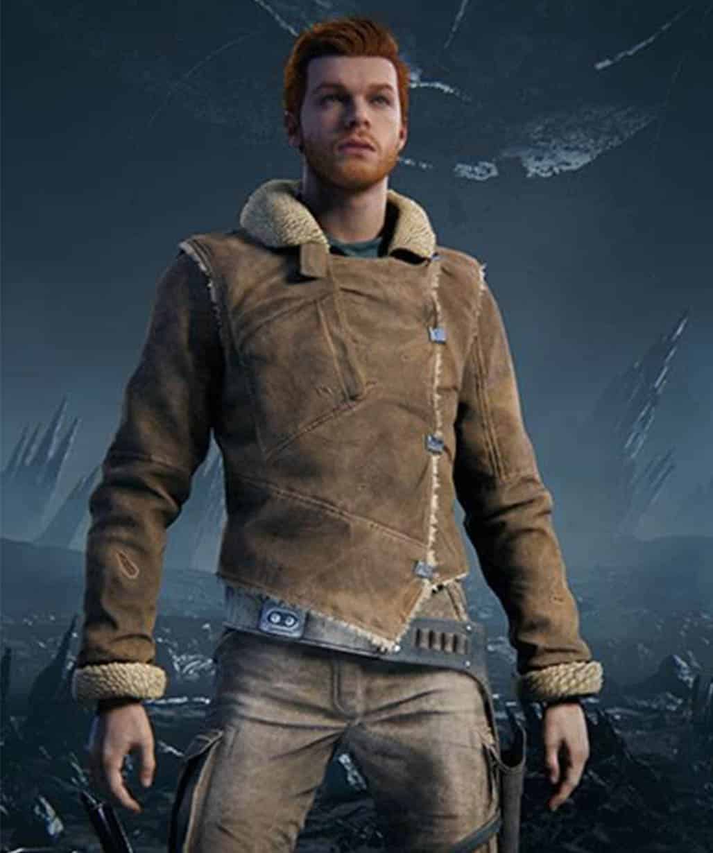 Cal Kestis Star Wars Jedi Survivor Brown Suede Leather Jacket