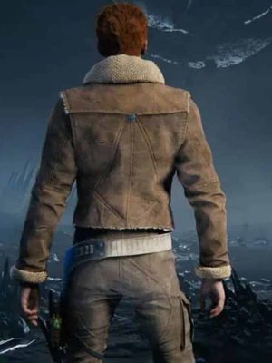 Cal Kestis Star Wars Jedi Survivor Brown Suede Leather Jacket