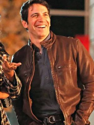 Chris Messina TV Series The Mindy Project S3 Danny Castellano Brown Leather Jacket