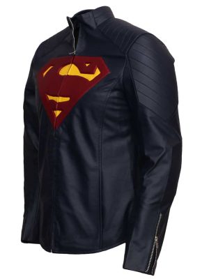 Clark Kent Superman Man Of Steel Henry Cavill Blue Leather Jacket
