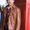 Hatter Alice Andrew Lee Potts Brown Leather Coat Style Jacket