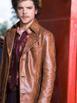 Hatter Alice Andrew Lee Potts Brown Leather Coat Style Jacket