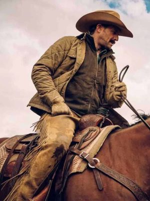 John Dutton Yellowstone Josh Lucas Brown Quilted Cotton Jacket