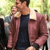 Jules The Hookup Plan Marc Ruchmann Maroon Shearling Jacket