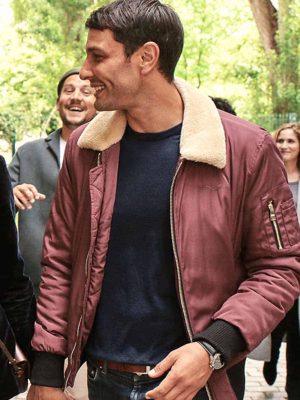 Jules The Hookup Plan Marc Ruchmann Maroon Shearling Jacket