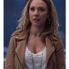 Juno Temple Ted Lasso Keeley Jones Brown Suede Leather Jacket