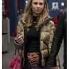 Juno Temple Ted Lasso Keeley Jones Gold Parachute Hooded Puffer Jacket