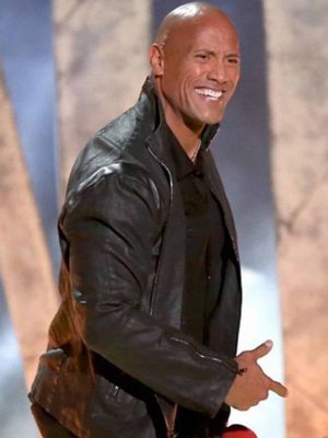 MTV 2015 Movie Awards Dwayne Johnson Black Leather Jacket