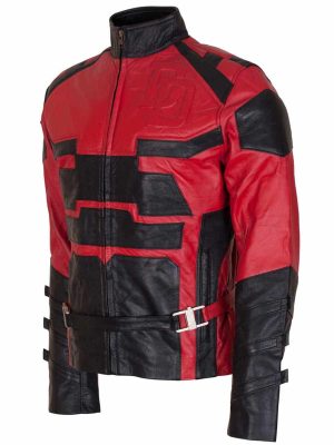 Daredevil Charlie Cox Red Leather Jacket