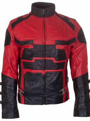 Daredevil Charlie Cox Red Leather Jacket