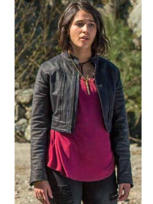 Â Power Rangers Kimberly Hart Black Leather Cropped Jacket