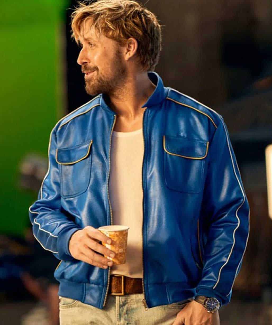 Ryan Gosling The Chase For Carrera Blue Leather Jacket