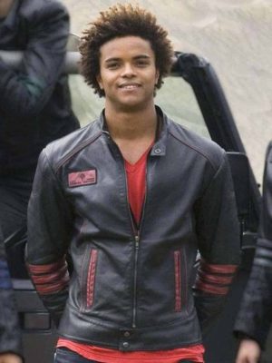 Scott Truman Power Rangers RPM Eka Darville Black Leather Jacket