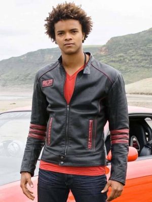 Scott Truman Power Rangers RPM Eka Darville Black Leather Jacket
