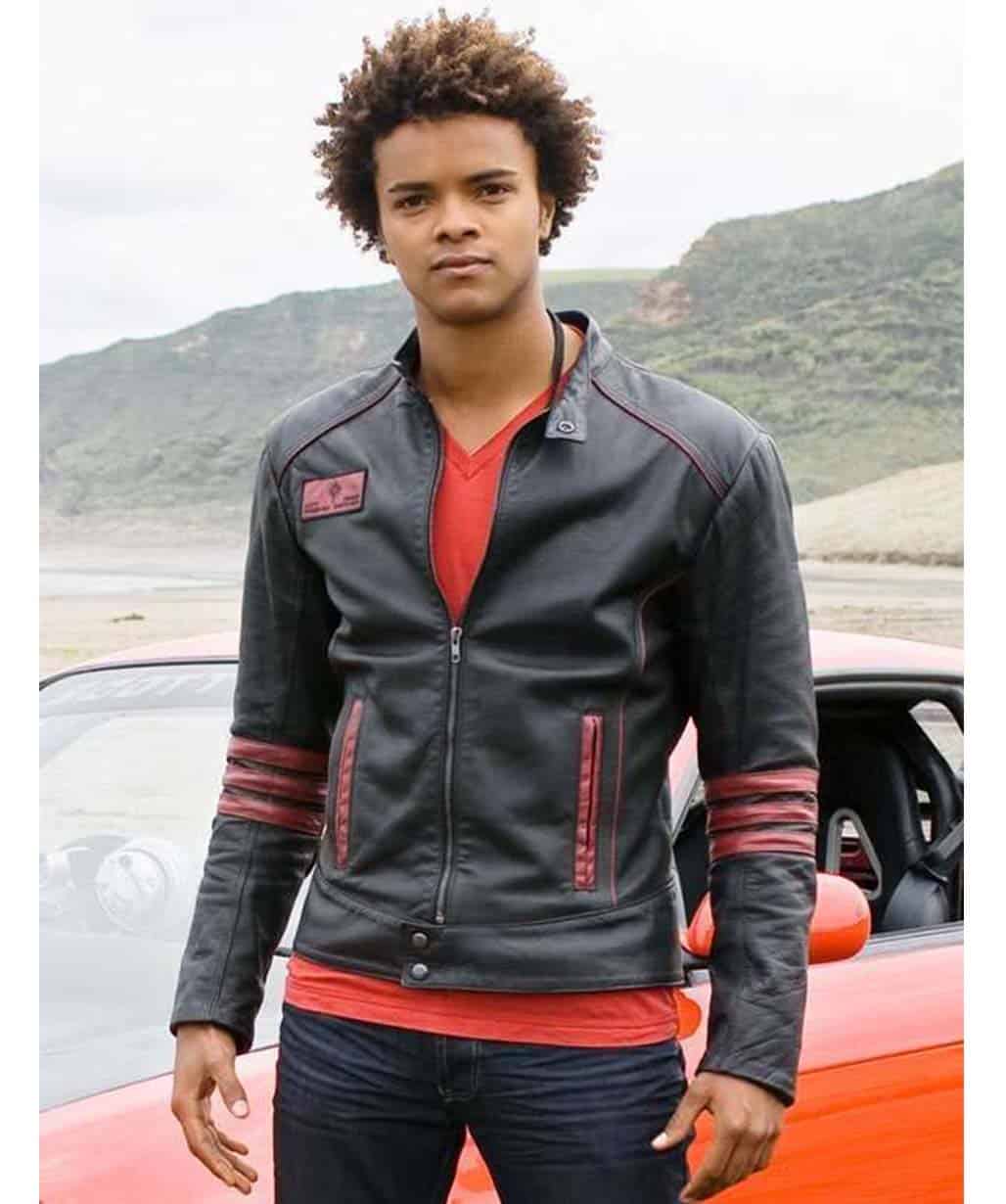 Scott Truman Power Rangers RPM Eka Darville Black Leather Jacket
