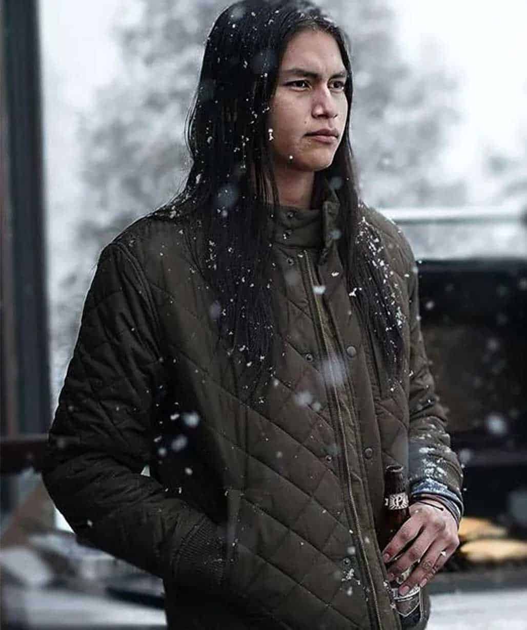 Shoresy S2 Harlan Blayne Kytwayhat Green Quilted Parachute Jacket