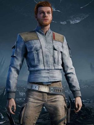 Star Wars Jedi Survivor 2023 Cal Kestis Blue Leather Jacket