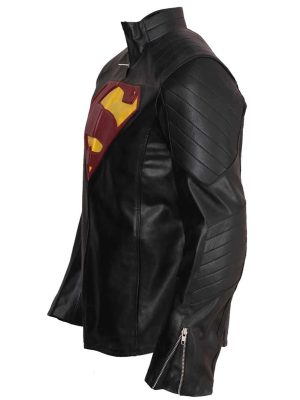 Superman Man Of Steel Henry Cavill Black Leather Jacket