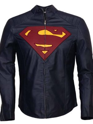 Clark Kent Superman Man Of Steel Henry Cavill Blue Leather Jacket
