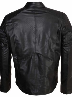 Superman Men's Black Leather Jacket Costume