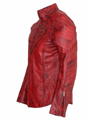 Superman Red Genuine Leather Waxed Jacket