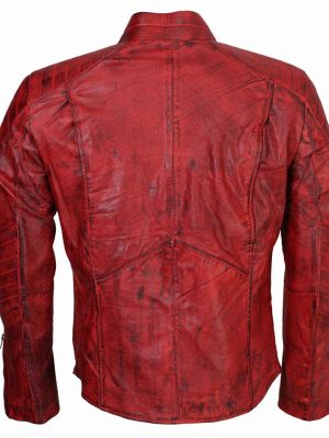 Superman Red Genuine Leather Waxed Jacket
