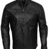 Superman Smallville Men's Black Leather Costume Jacket
