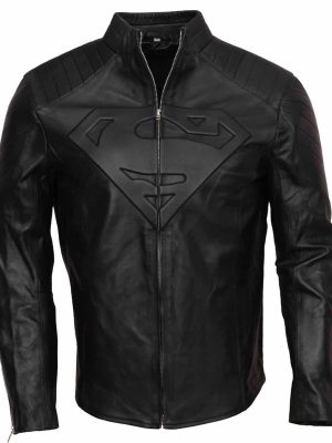 Superman Smallville Men's Black Leather Costume Jacket