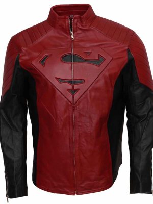 Superman Smallville Tom Welling Red And Black Leather Costume Jacket