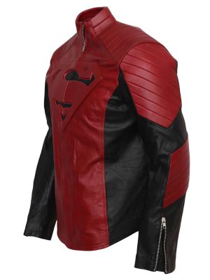 Superman Smallville Tom Welling Red And Black Leather Costume Jacket
