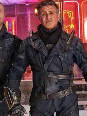 Sylvester Stallone Guardians Of The Galaxy Blue Faux Leather Jacket