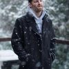 Jared Keeso Shoresy S01 Black Wool Coat