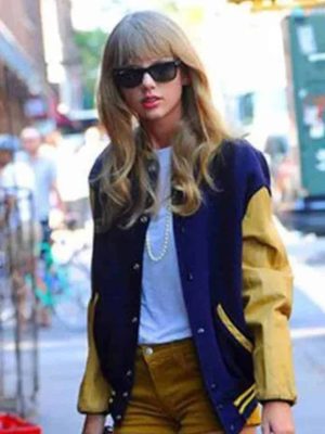 Taylor Swift Baseball Blue & Yellow Varsity Letterman Jacket