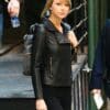 Taylor Swift Black Leather Jacket Outfit