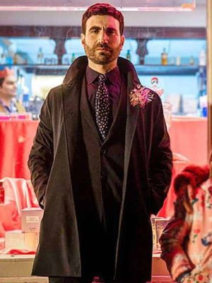 Roy Kent Ted Lasso Brett Goldstein Black Wool Trench Coat