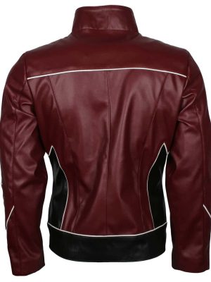 The Flash Barry Allen Grant Gustin Maroon Leather Jacket Costume Men