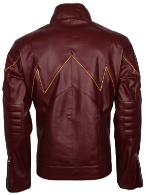 The Flash Barry Allen Grant Gustin Maroon Leather Costume Jacket