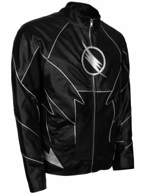 The Flash Hunter Zolomon Zoom Black Leather Jacket Costume