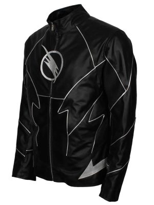 The Flash Hunter Zolomon Zoom Black Leather Jacket Costume