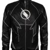 The Flash Hunter Zolomon Zoom Black Leather Jacket Costume