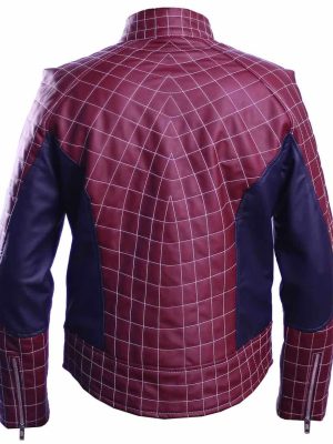Tom Holland Spiderman No Way Home Cosplay Maroon Leather Jacket Costume