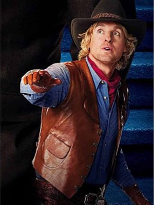 Owen Wilson Night At The Museum Brown Leather Vest
