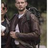The Walking Dead Nico Tortorella Brown Leather Jacket