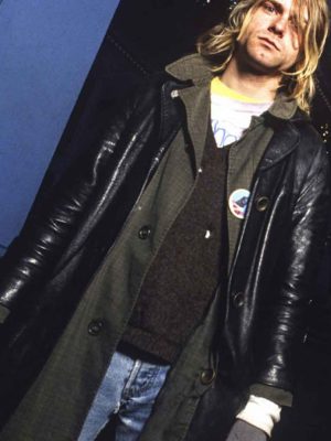 Kurt Cobain Single Breasted Leather Coat