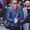 Antonio Banderas Blue Leather Motorcycle Jacket