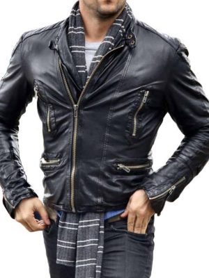 Brant Daugherty Fifty Shades Freed Sawyer Black Leather Jacket