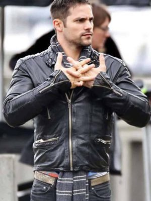 Brant Daugherty Fifty Shades Freed Sawyer Black Leather Jacket