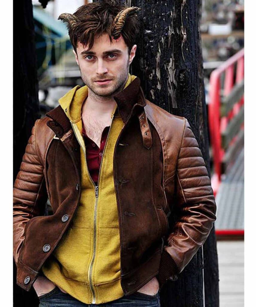 Daniel Radcliffe Horns Brown Leather Jacket - Jacketmadness