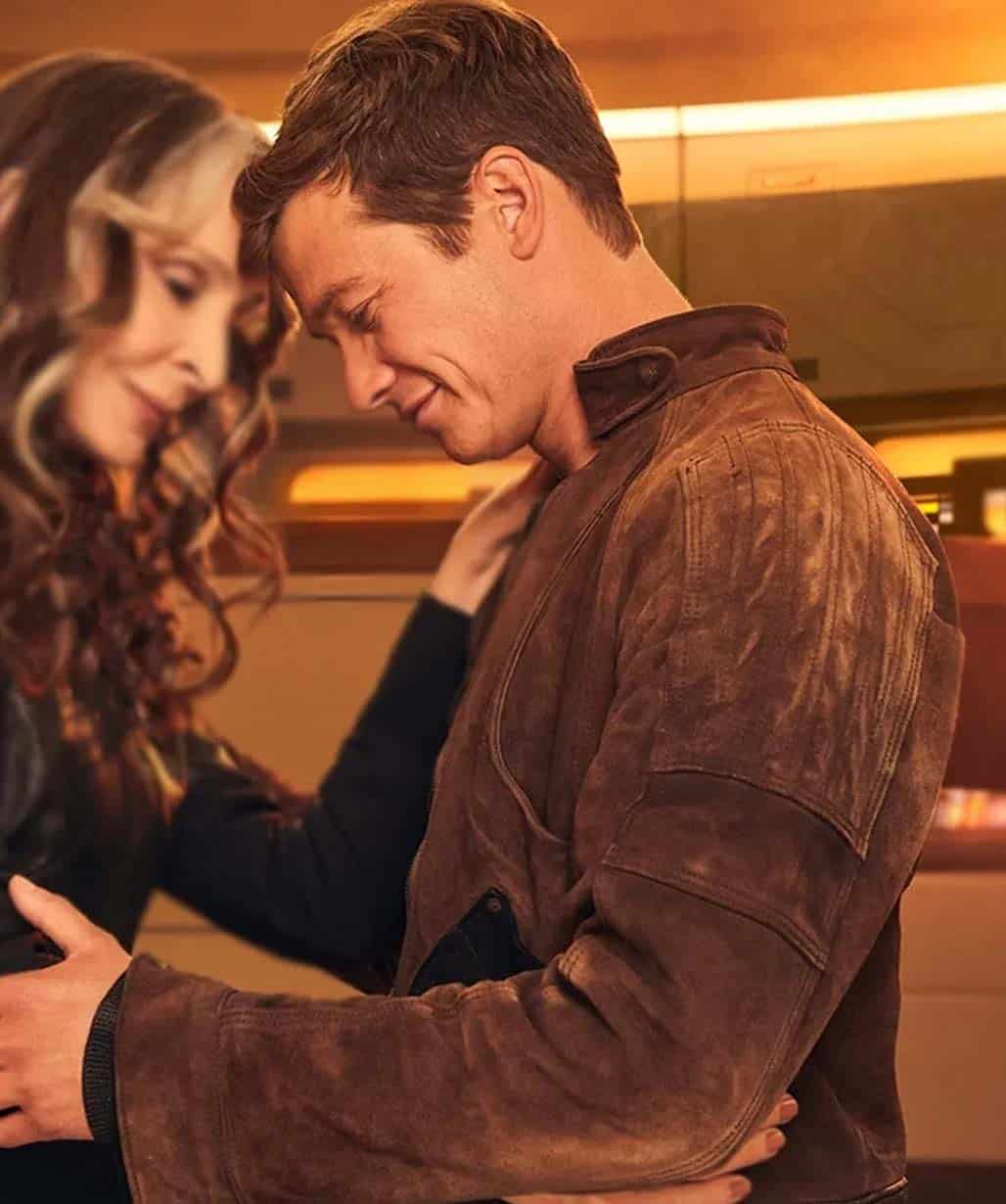 Star Trek Picard Season 3 Jack Crusher Brown Suede Leather Jacket