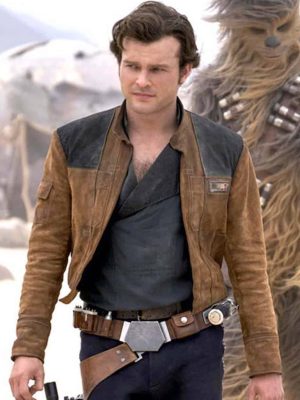 Han Solo A Star Wars Story Alden Ehrenreich Brown Suede Leather Jacket